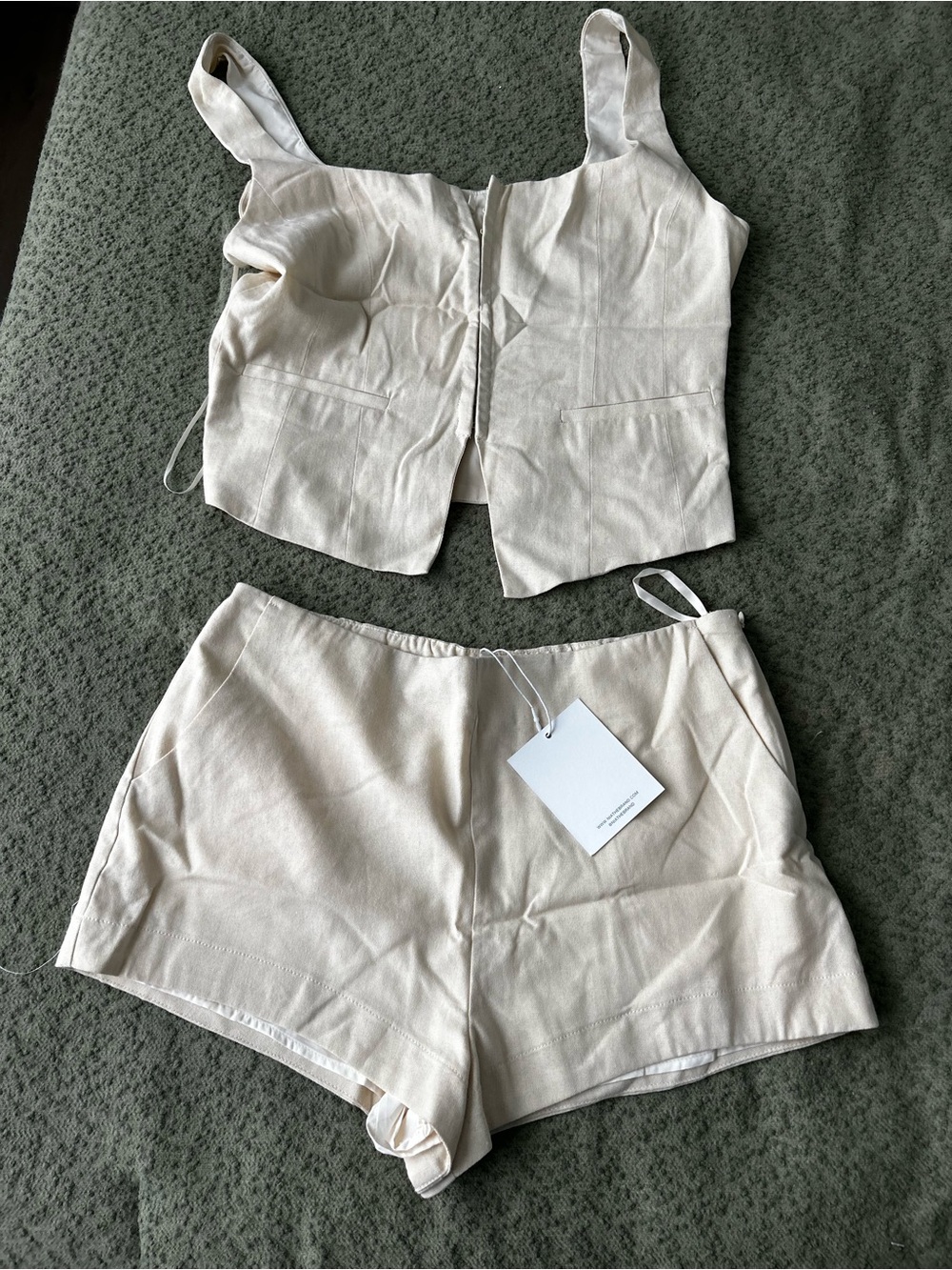 NIA Cream Women's Linen-Blend Set